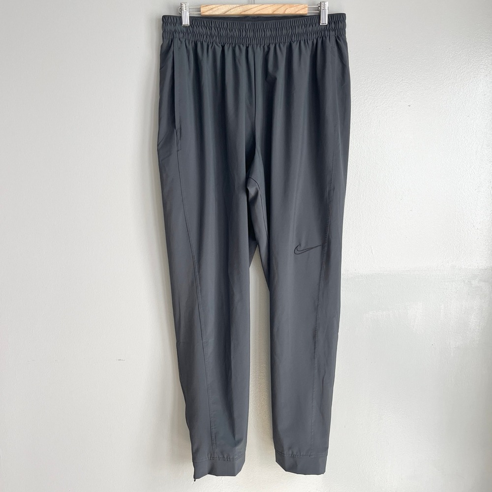 Nike Gray Track Pants Ankle Zip Elastic Waist Drawstring Womens? Mens? XXL 33x30